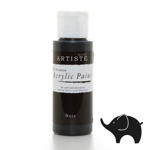 Noir - Artiste Acrylic Paint 2oz - Olifantjie - Wooden - MDF - Lasercut - Blank - Craft - Kit - Mixed Media - UK