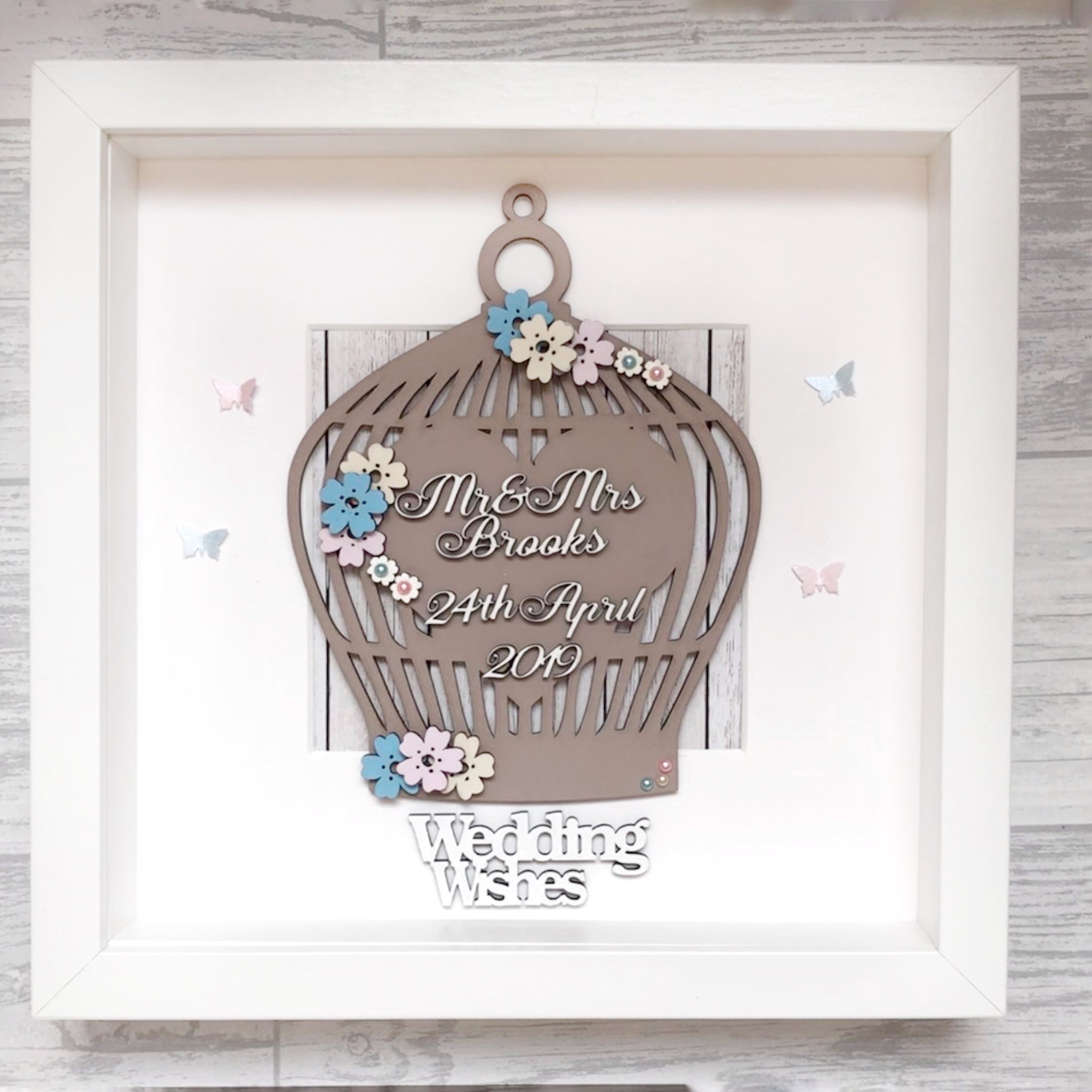 Sale OL040 MDF Cherry Blossom Bird Cage Personalised Olifantjie