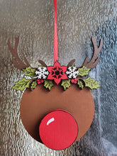 OL413 - MDF Secret Money Holder - Reindeer Head Hanging Bauble - Olifantjie - Wooden - MDF - Lasercut - Blank - Craft - Kit - Mixed Media - UK