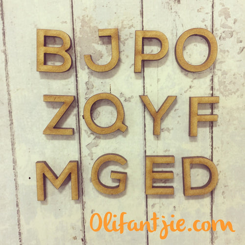 OL129 - MDF Letters - Bold Font - Olifantjie - Wooden - MDF - Lasercut - Blank - Craft - Kit - Mixed Media - UK