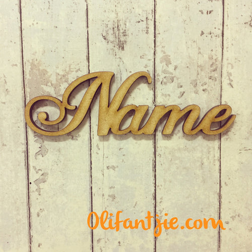 FN003 - MDF Traditional Font Name - Olifantjie - Wooden - MDF - Lasercut - Blank - Craft - Kit - Mixed Media - UK