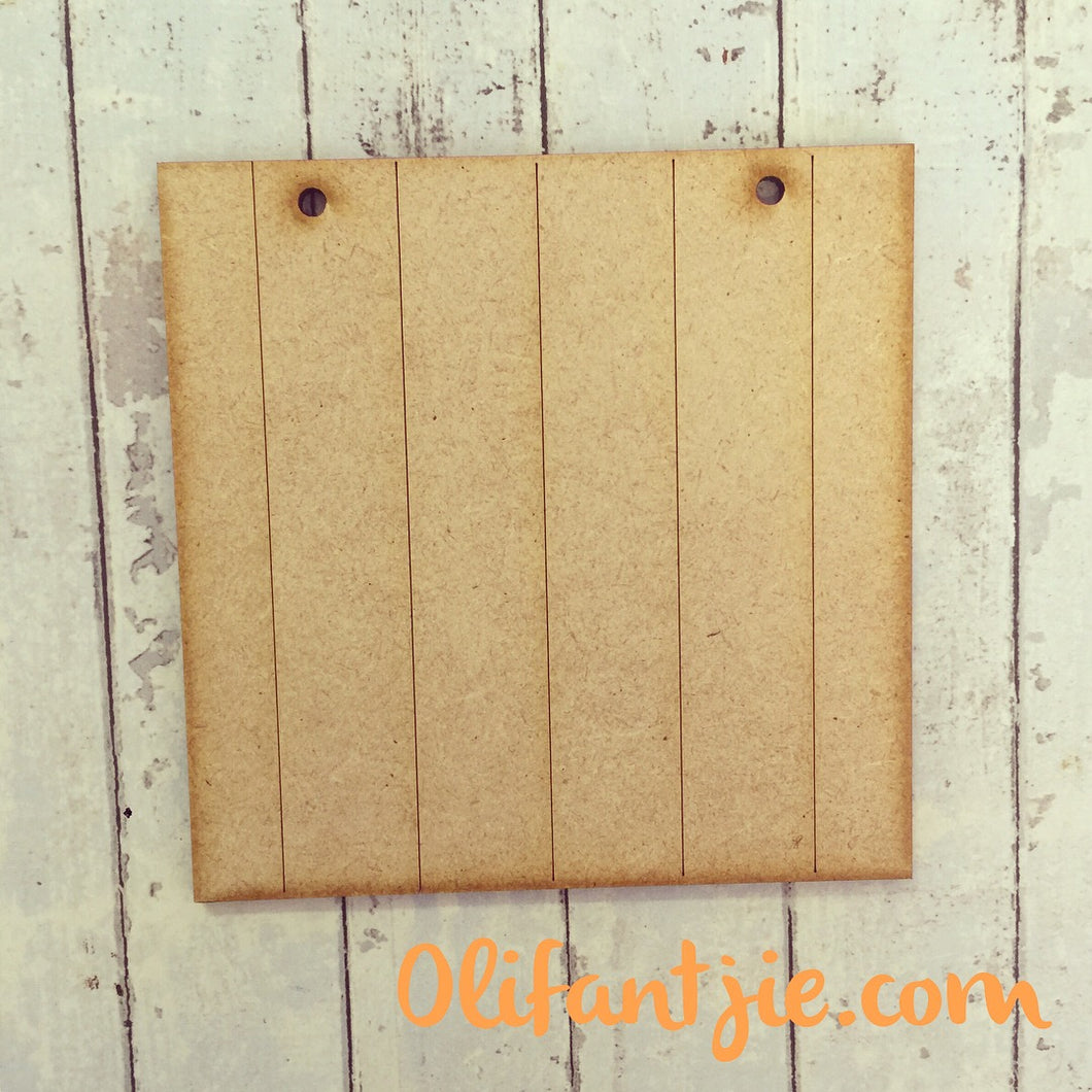 PL008 - MDF Square Hanging Blank Plaque with Engraved Lines - Olifantjie - Wooden - MDF - Lasercut - Blank - Craft - Kit - Mixed Media - UK