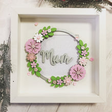 W014 - MDF Mother Floral Wreath - with Initial or Wording - Olifantjie - Wooden - MDF - Lasercut - Blank - Craft - Kit - Mixed Media - UK