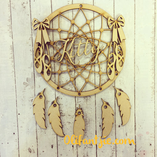 DC010 - MDF Ballet Dream Catcher - with Initial, Initials, Name or Wording - Olifantjie - Wooden - MDF - Lasercut - Blank - Craft - Kit - Mixed Media - UK