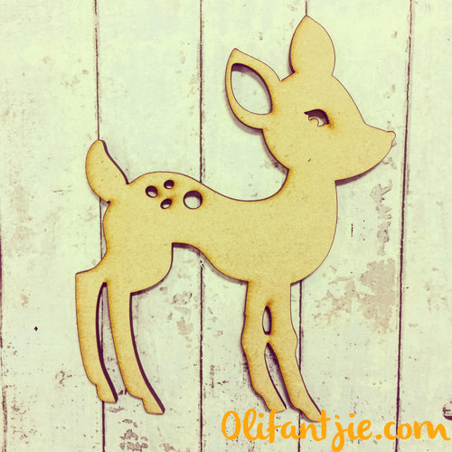 CH017 - MDF Deer / Fawn Bauble Hanging - Olifantjie - Wooden - MDF - Lasercut - Blank - Craft - Kit - Mixed Media - UK