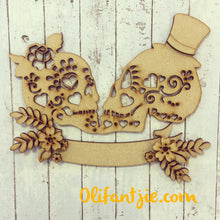 OL127 - MDF Mexican Day of Dead Skulls with Flowers - Olifantjie - Wooden - MDF - Lasercut - Blank - Craft - Kit - Mixed Media - UK