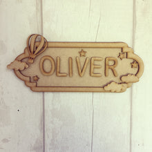SS013 - MDF Hot Air Balloon Theme Personalised Street Sign - Small (6 letters) - Olifantjie - Wooden - MDF - Lasercut - Blank - Craft - Kit - Mixed Media - UK