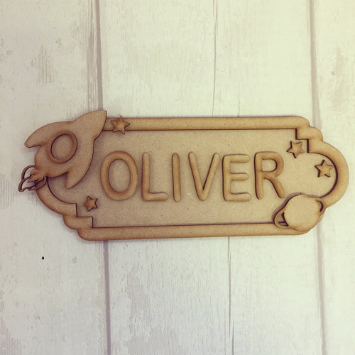 SS021 - MDF Space Theme Personalised Street Sign - Large (12 letters) - Olifantjie - Wooden - MDF - Lasercut - Blank - Craft - Kit - Mixed Media - UK