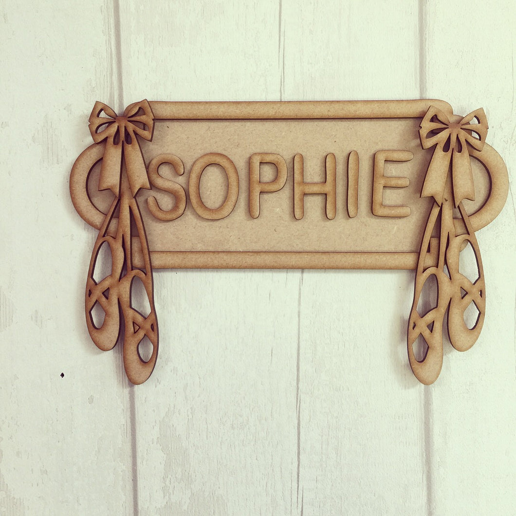 SS003 - MDF Ballet Theme Personalised Street Sign - Small (6 letters) - Olifantjie - Wooden - MDF - Lasercut - Blank - Craft - Kit - Mixed Media - UK