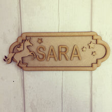 SS078 - MDF Unicorn Personalised Street Sign - Small (6 letters) - Olifantjie - Wooden - MDF - Lasercut - Blank - Craft - Kit - Mixed Media - UK