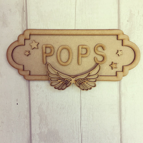 SS002 - MDF Angel Wings Theme Personalised Street Sign - Small (6 letters) - Olifantjie - Wooden - MDF - Lasercut - Blank - Craft - Kit - Mixed Media - UK