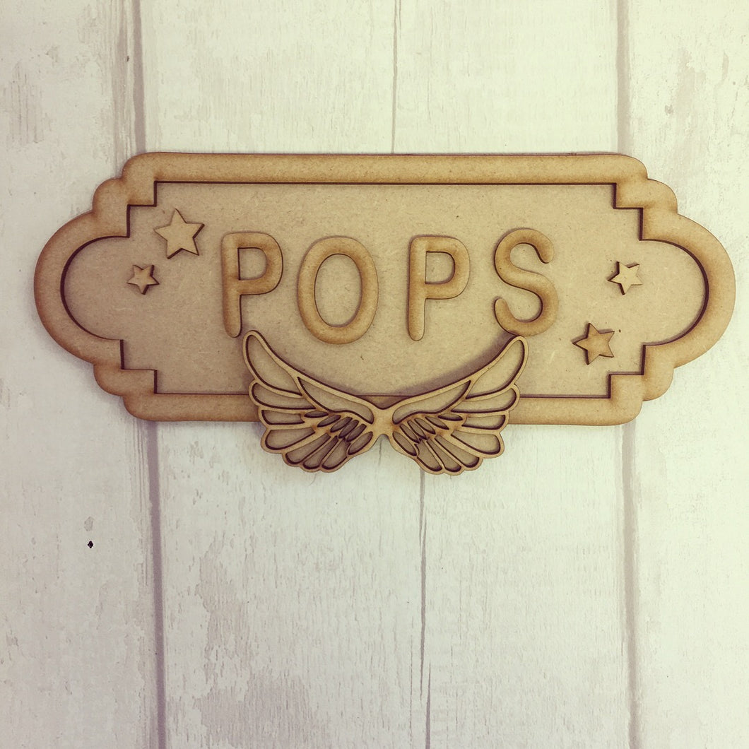 SS002 - MDF Angel Wings Theme Personalised Street Sign - Small (6 letters) - Olifantjie - Wooden - MDF - Lasercut - Blank - Craft - Kit - Mixed Media - UK