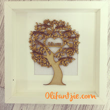 OL224 - MDF Tree Filled with Inspirational Words & Heart with Wording (choice of word for heart) - Olifantjie - Wooden - MDF - Lasercut - Blank - Craft - Kit - Mixed Media - UK
