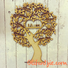 OL224 - MDF Tree Filled with Inspirational Words & Heart with Wording (choice of word for heart) - Olifantjie - Wooden - MDF - Lasercut - Blank - Craft - Kit - Mixed Media - UK