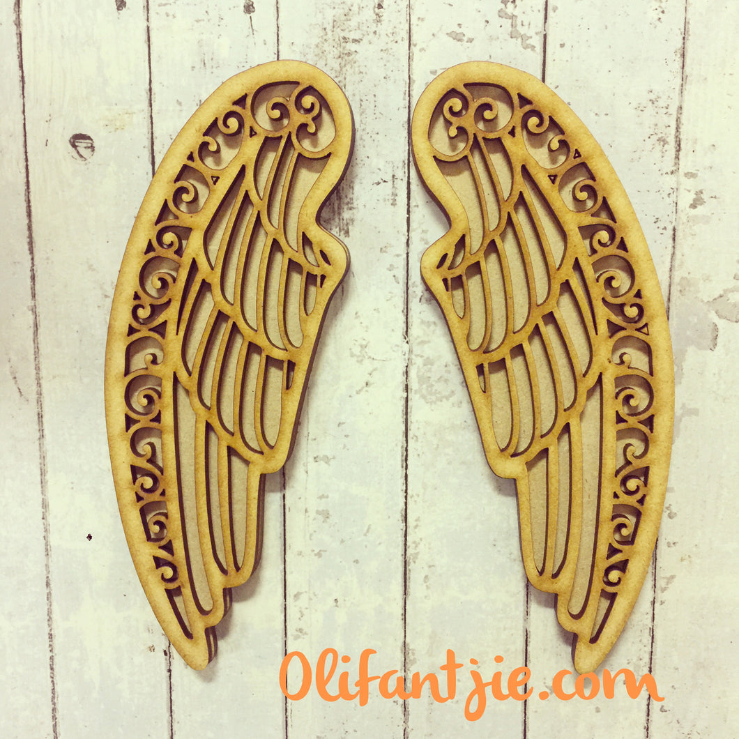 OL135 - MDF Angel Wings Double Layered - Olifantjie - Wooden - MDF - Lasercut - Blank - Craft - Kit - Mixed Media - UK