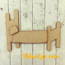 OL009 - MDF Bed Frame with Pillow & Blanket - Olifantjie - Wooden - MDF - Lasercut - Blank - Craft - Kit - Mixed Media - UK