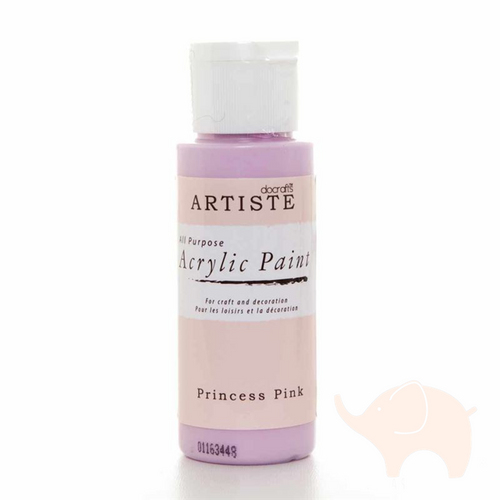 Princess Pink - Artiste Acrylic Paint 2oz - Olifantjie - Wooden - MDF - Lasercut - Blank - Craft - Kit - Mixed Media - UK