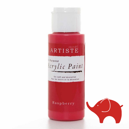 Raspberry - Artiste Acrylic Paint 2oz - Olifantjie - Wooden - MDF - Lasercut - Blank - Craft - Kit - Mixed Media - UK