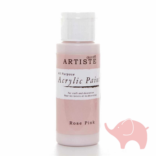 Rose Pink - Artiste Acrylic Paint 2oz - Olifantjie - Wooden - MDF - Lasercut - Blank - Craft - Kit - Mixed Media - UK