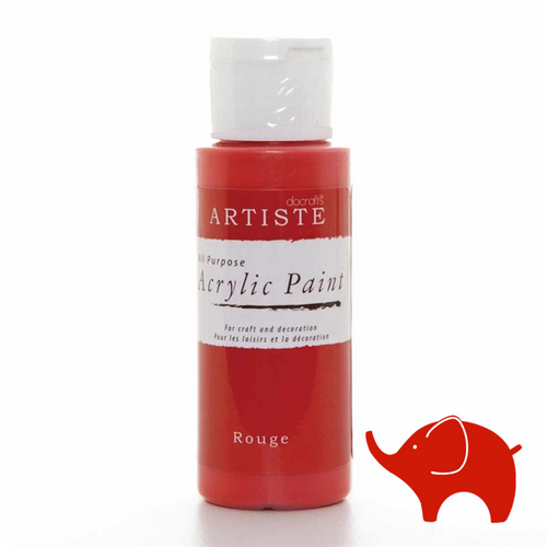 Rouge - Artiste Acrylic Paint 2oz - Olifantjie - Wooden - MDF - Lasercut - Blank - Craft - Kit - Mixed Media - UK