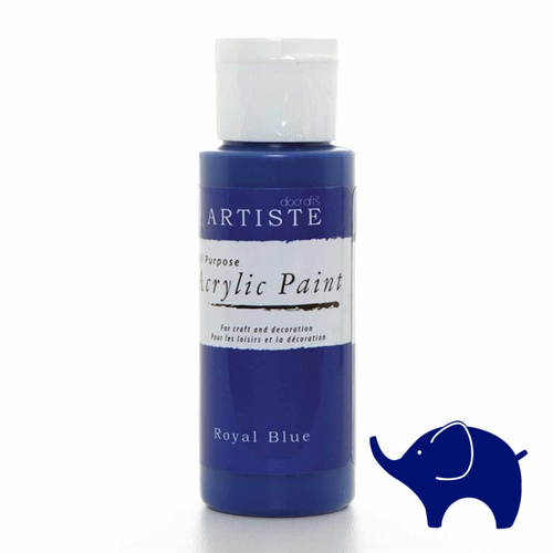 Royal Blue - Artiste Acrylic Paint 2oz - Olifantjie - Wooden - MDF - Lasercut - Blank - Craft - Kit - Mixed Media - UK