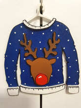 SJ034 - MDF Reindeer Christmas Jumper - Olifantjie - Wooden - MDF - Lasercut - Blank - Craft - Kit - Mixed Media - UK