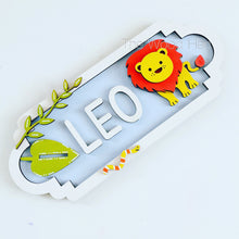 SS025 - MDF Lion Theme Personalised Street Sign - Large (12 letters) - Olifantjie - Wooden - MDF - Lasercut - Blank - Craft - Kit - Mixed Media - UK