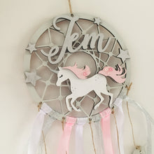 DC002 - MDF Unicorn Dream Catcher- with Initial, Initials, Name or Wording - Olifantjie - Wooden - MDF - Lasercut - Blank - Craft - Kit - Mixed Media - UK