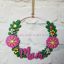 W008 - MDF Simple Floral Wreath - with Initial - Olifantjie - Wooden - MDF - Lasercut - Blank - Craft - Kit - Mixed Media - UK