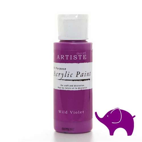 Wild Violet - Artiste Acrylic Paint 2oz - Olifantjie - Wooden - MDF - Lasercut - Blank - Craft - Kit - Mixed Media - UK