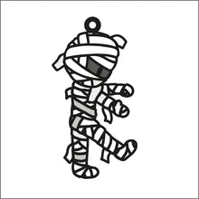 OL1900 - MDF Doodle Halloween Hanging - Mummy Style 2 - Olifantjie - Wooden - MDF - Lasercut - Blank - Craft - Kit - Mixed Media - UK