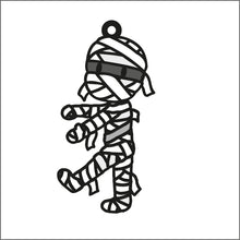 OL1901 - MDF Doodle Halloween Hanging - Mummy Style 3 - Olifantjie - Wooden - MDF - Lasercut - Blank - Craft - Kit - Mixed Media - UK