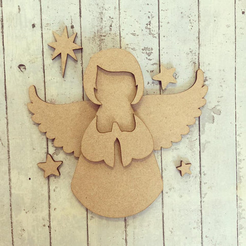 CH071 - MDF Sarah Jane Angel Scene - Olifantjie - Wooden - MDF - Lasercut - Blank - Craft - Kit - Mixed Media - UK