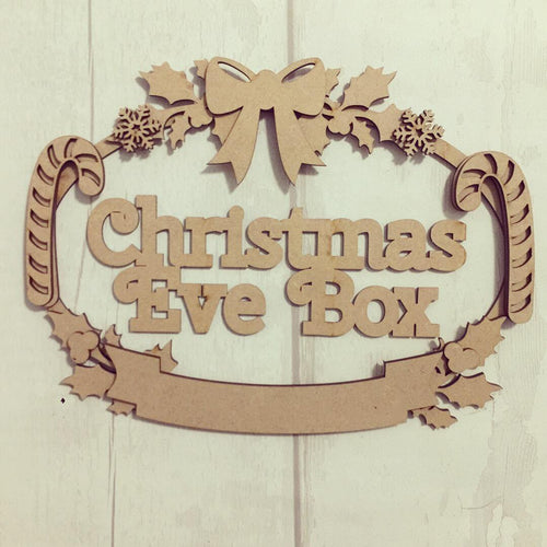 CH066 - MDF Oval Candy Cane, Holly and Snowflake Wreath - Two Sizes & Wording Choice - Olifantjie - Wooden - MDF - Lasercut - Blank - Craft - Kit - Mixed Media - UK