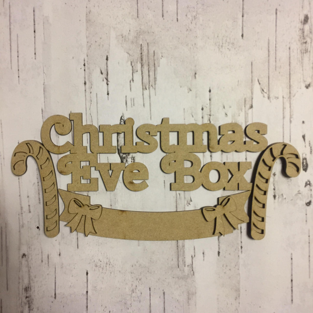 CH061 - MDF Candy Cane Christmas Eve Box Topper - Olifantjie - Wooden - MDF - Lasercut - Blank - Craft - Kit - Mixed Media - UK