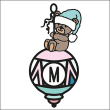 OL2676 - MDF Hanging Doodle Initial Bauble - Teddy Bear - Olifantjie - Wooden - MDF - Lasercut - Blank - Craft - Kit - Mixed Media - UK