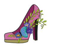SJ023 - MDF Butterfly Floral Shoe - Olifantjie - Wooden - MDF - Lasercut - Blank - Craft - Kit - Mixed Media - UK