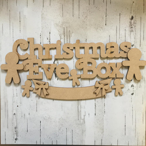 CH059 - MDF Gingerbread Christmas Eve Box Topper - Olifantjie - Wooden - MDF - Lasercut - Blank - Craft - Kit - Mixed Media - UK
