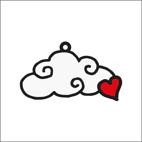 OL2002 - MDF Doodle Unicorn Hanging - Style 9 Cloud - Olifantjie - Wooden - MDF - Lasercut - Blank - Craft - Kit - Mixed Media - UK