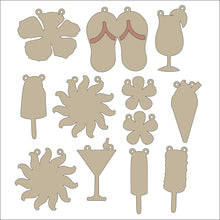 OL2856 - MDF set 12 shapes - Summer Theme - Olifantjie - Wooden - MDF - Lasercut - Blank - Craft - Kit - Mixed Media - UK