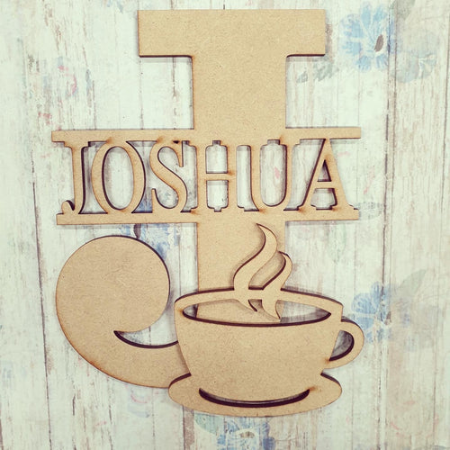 FL018 - Coffee Tea MDF Personalised Split Letter - Olifantjie - Wooden - MDF - Lasercut - Blank - Craft - Kit - Mixed Media - UK