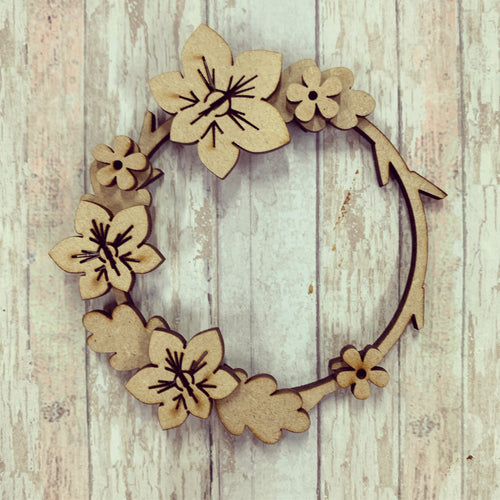 Sale OL572 - MDF Mini Orchid Wreath - Olifantjie - Wooden - MDF - Lasercut - Blank - Craft - Kit - Mixed Media - UK