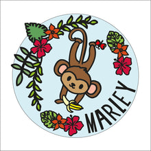 OL1726 - MDF Doodle Jungle -  Monkey plaque personalised - Olifantjie - Wooden - MDF - Lasercut - Blank - Craft - Kit - Mixed Media - UK