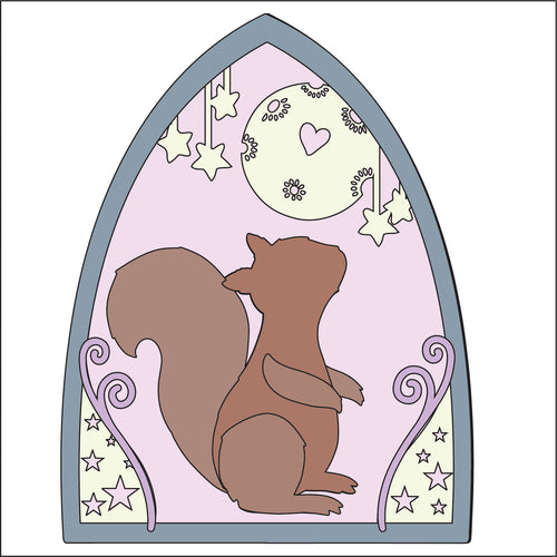 OL2865 - MDF Sarah Jane Layered Squirrel Flat Lay - Olifantjie - Wooden - MDF - Lasercut - Blank - Craft - Kit - Mixed Media - UK