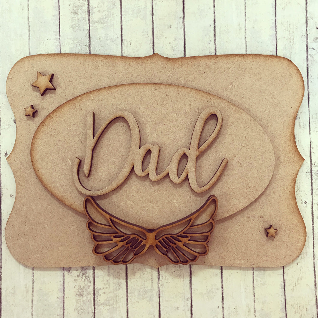 OP027 - MDF Angel Wing Themed Personalised Plaque - Olifantjie - Wooden - MDF - Lasercut - Blank - Craft - Kit - Mixed Media - UK