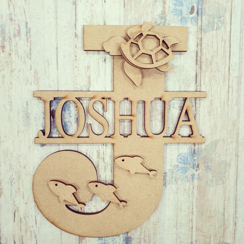 FL045 - Turtle MDF Personalised Split Letter - Olifantjie - Wooden - MDF - Lasercut - Blank - Craft - Kit - Mixed Media - UK