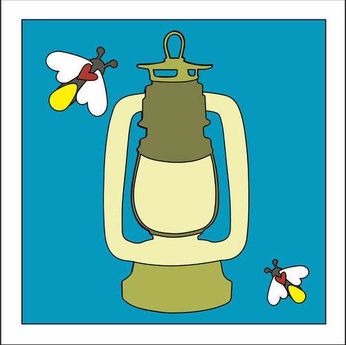 OL3142 - MDF Ladder Insert Tile - Fireflies Lantern - Olifantjie - Wooden - MDF - Lasercut - Blank - Craft - Kit - Mixed Media - UK