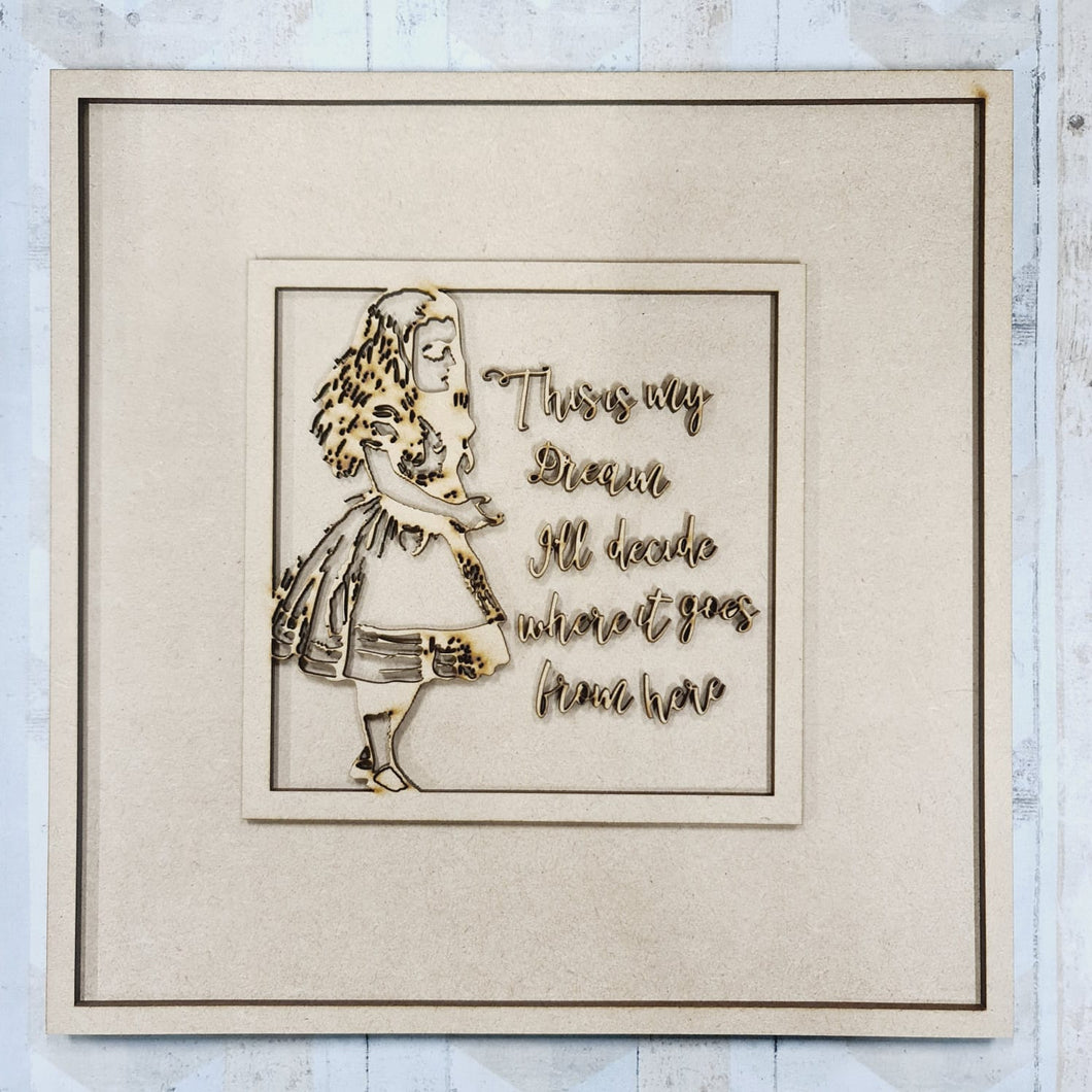 OL914 - MDF Alice ‘ This is my dream’ quote plaque - Olifantjie - Wooden - MDF - Lasercut - Blank - Craft - Kit - Mixed Media - UK