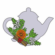 OL863 - MDF Mini Teapot - Christmas Orange - Olifantjie - Wooden - MDF - Lasercut - Blank - Craft - Kit - Mixed Media - UK