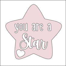 OL2844 - MDF 10cm Inspirational Star  - You are a star - Olifantjie - Wooden - MDF - Lasercut - Blank - Craft - Kit - Mixed Media - UK